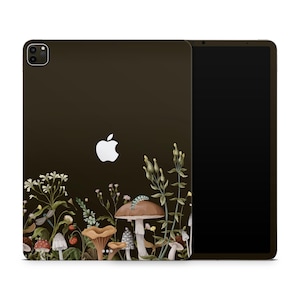 Cottagecore iPad Skin Decal – Mushroom Floral iPad Wrap for iPad Pro, Air & Mini | Aesthetic 3M Vinyl Sticker | Matte, Gloss, or Glitter