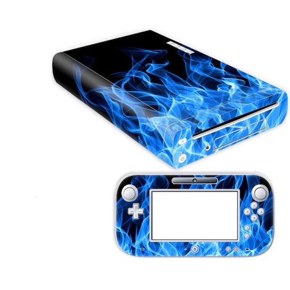 Wii U Consola Skin Sticker Blue Fire Custom Design Set -  México