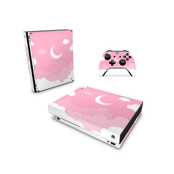 Cute Pink Moon Stars Xbox One Skin Decal Wrap Vinyl Sticker, Cute
