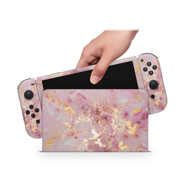 Oled Nintendo Switch Skin Decals Pinkish Granites Wrap Vinyl