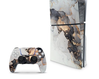 Marble Decal For PS5 Slim Playstation 5 Console And Controller , Full Wrap Vinyl For PS5 Slim