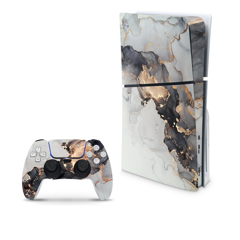 Marble Decal For PS5 Slim Playstation 5 Console And Controller , Full Wrap Vinyl For PS5 Slim image 1