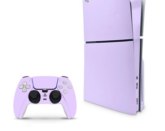 Just Lavender Decal For PS5 Slim Playstation 5 Console And Controller , Full Wrap Vinyl For PS5 Slim