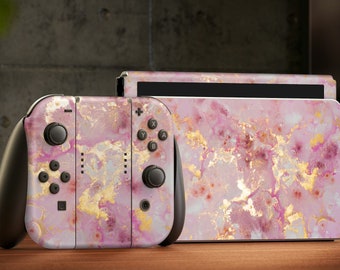 Oled Switch Skin Decals Pinkish Granites Wrap Vinyl