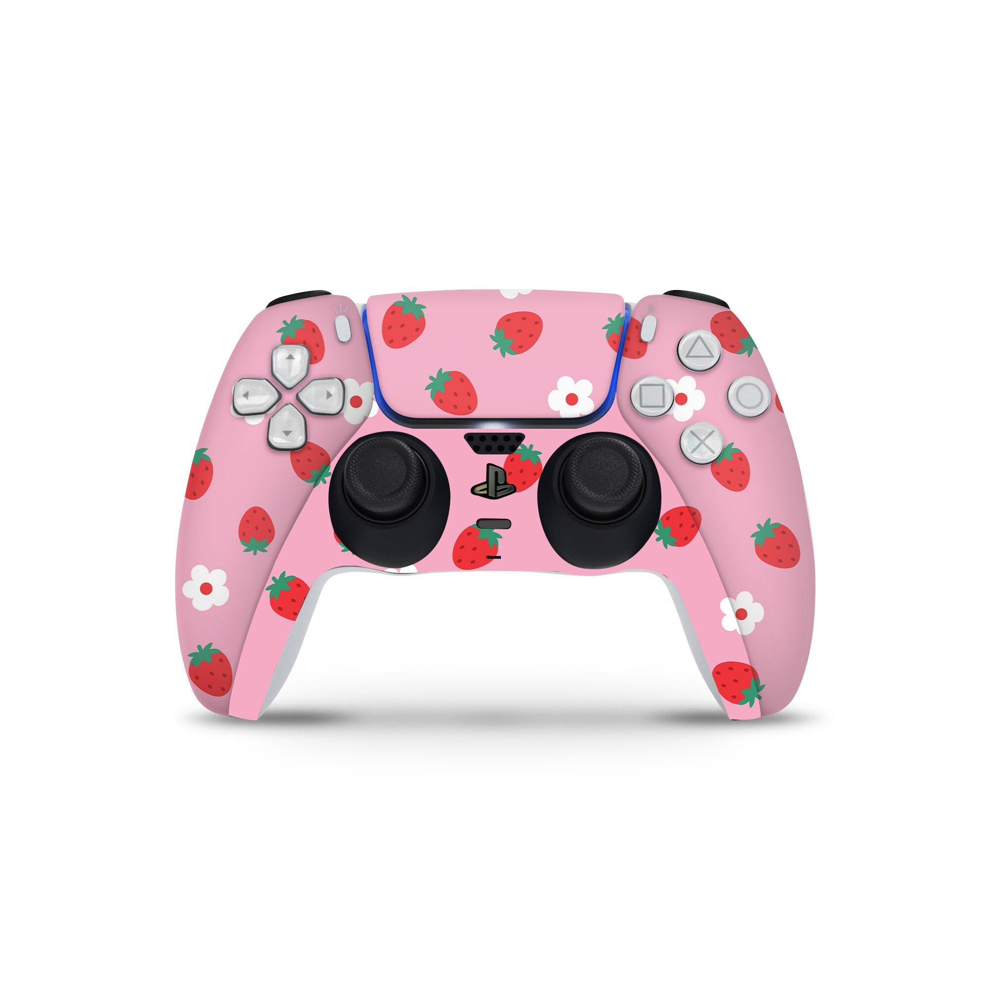 Strawberry Floral Skin Wrap For PS5 Controller - Full Set Anime Vinyl Decal