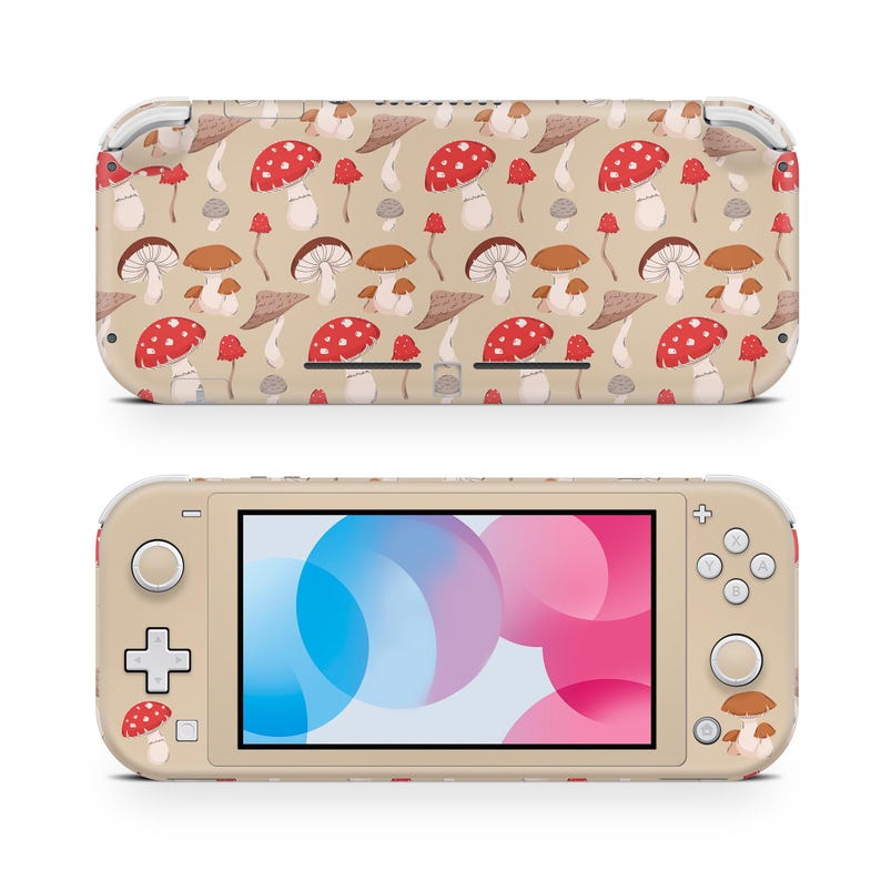 Mushrooms Skin Decal For Gaming Console Premium 3M Vinyl Wrap Compatible With Switch Lite image 1