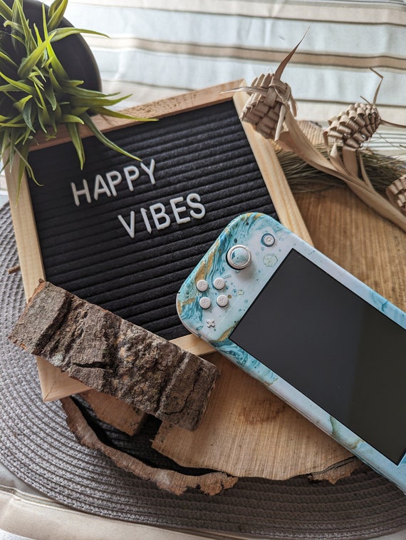 Aqua Marbling Skin Decal For Gaming Console Premium 3M Vinyl Wrap Compatible With Switch Lite