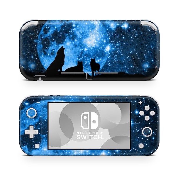 Nintendo Switch Lite Skin Decal For Game Console Blue Wolf Pack