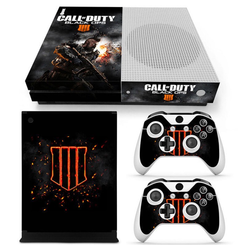 Xbox One S Console Skin Decal Sticker Call Of Duty BO4 Design 2 Controller Skin Set