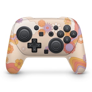 Hippie Retro Floral Skin for Switch 2 Controller – 70s Aesthetic Vinyl Wrap