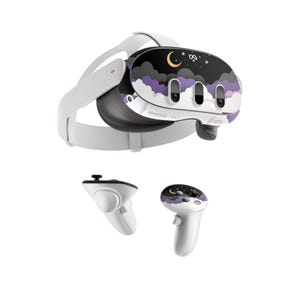 Oculus Quest 2 / Meta Quest 3 Skin Black Crescent , 3M Decal Wrap Sticker for Oculus Quest 2 VR Headset and Controller