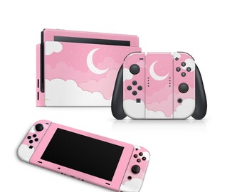 かわいいパステルカラーのNintendo Switch LITEスキン。単色ピンク