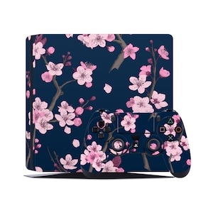 PS4 Skin Decal For Playstation 4 Console - Flourish Navy - Wrap Sticker