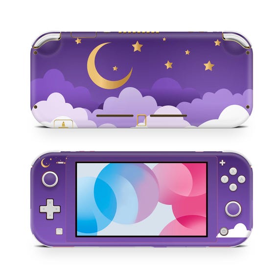 Moon Star Fluffy Skin Decal For Gaming Console Premium 3M Vinyl Wrap Compatible With Switch Lite