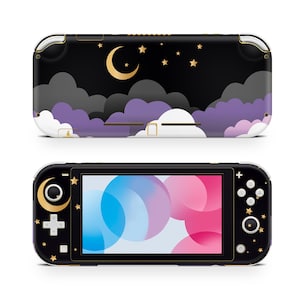 Moon Black Skin Decal For Gaming Console Premium 3M Vinyl Wrap Compatible With Switch Lite