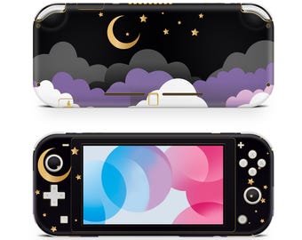 Moon Black Skin Decal For Gaming Console Premium 3M Vinyl Wrap Compatible With Switch Lite