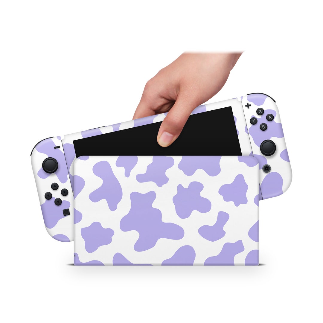 Oled Nintendo Switch Skin Decals Cow Lavender Wrap Vinyl - Etsy