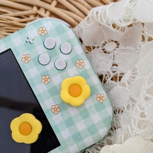Copri-levette analogiche a tema fiori primaverili, copri-levette con fiori, accessori per videogiochi (2 pezzi)
