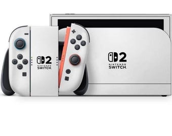 Avalanche White Nintendo Switch 2 Skin: Minimalist 3M Vinyl Decal