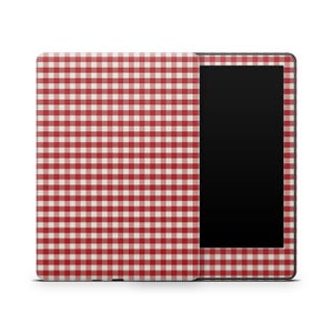 Red Gingham Checkered Kindle Skin – Stylish Protective Vinyl Decal
