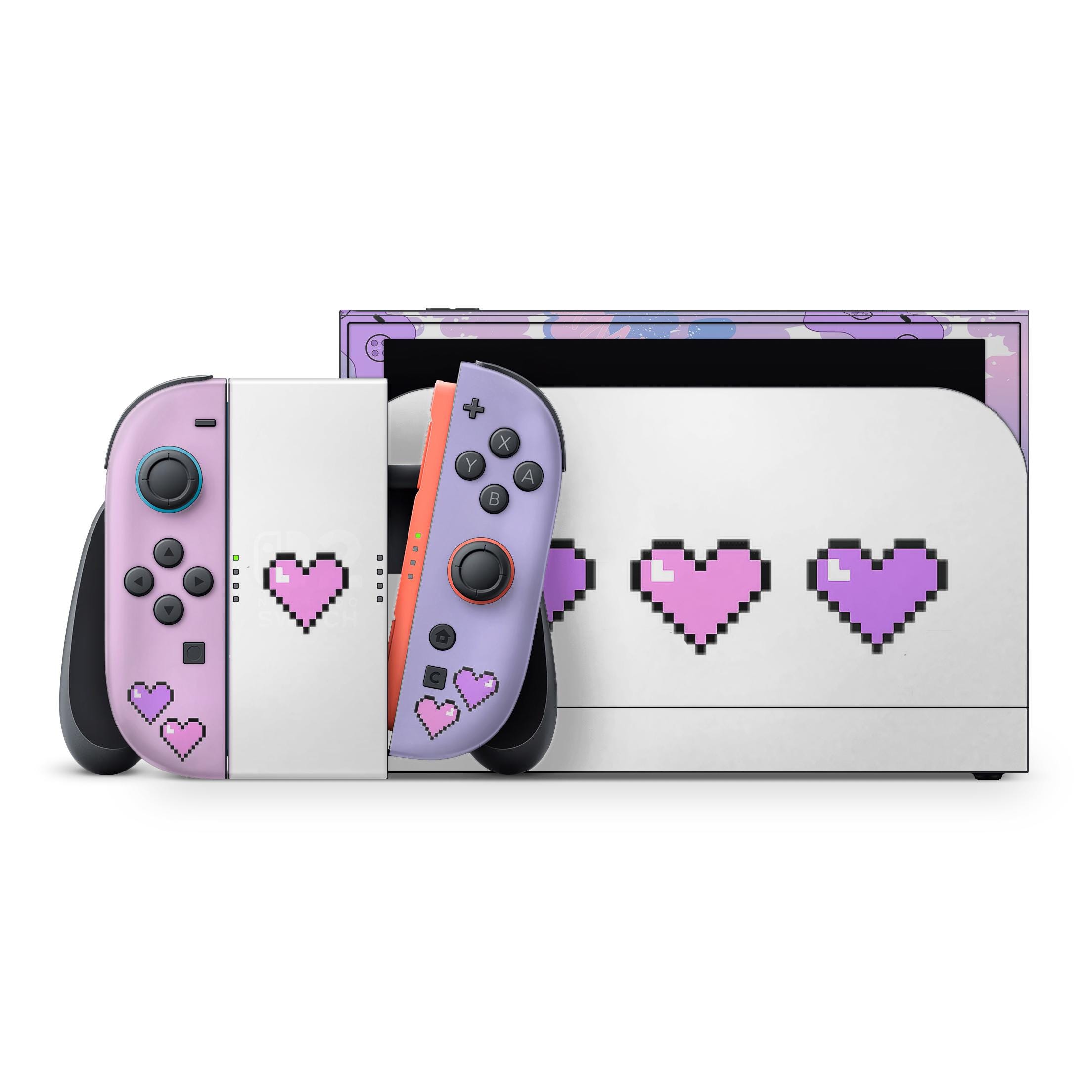Pixel Heart Skin Decal for Gaming Console Premium 3M Vinyl Wrap