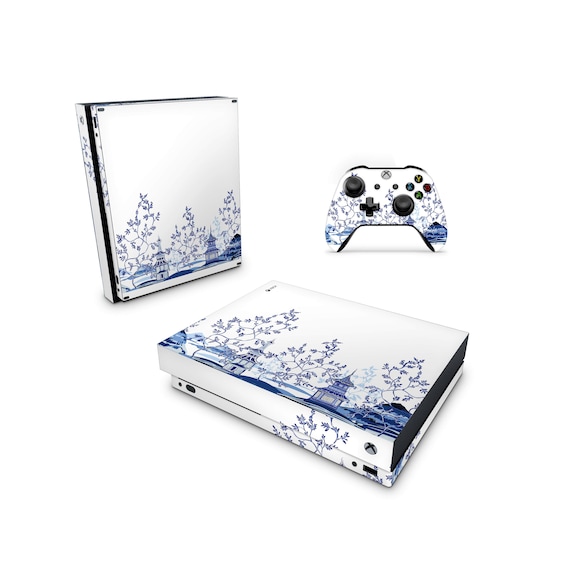 Chinese Pagodas Xbox One Skin Decal Wrap Vinyl Sticker, Cute Pastel Xbox Skin, Xbox One X Xbox One S Skin, Xbox Controller Skin,