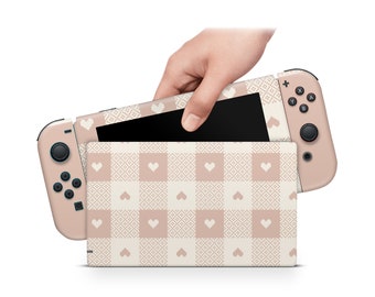 Switch Skin Decal For Console Joy-Con And Dock Gingham