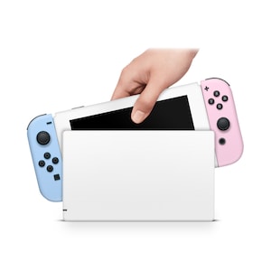 Nintendo Skin Decal For Console Joy-Con And Dock White Pink Blue