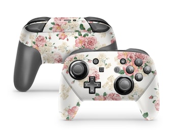 Vintage Floral  Switch Pro Controller Skin Decal Set