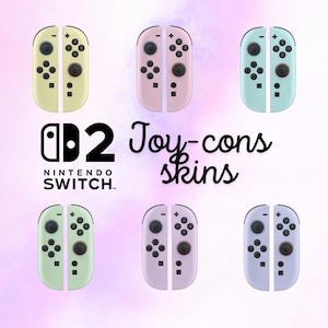 Joy-Con Skins for Switch 2 – Gloss, Matte or Glitter Finish – With or Without Thumb Grips – Pastels Colors Available