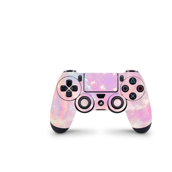 Full Cover Skin Decal Sticker for PS4 Regular Slim Pro Controller Pink  Pastel Galaxy Star Mauve Light Purple Ombre Degrade Rose Color Design 