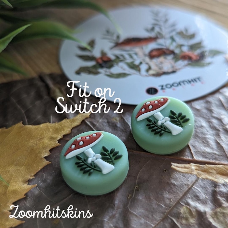Exclusive Mushroom Silicone Joystick Covers | Larger Fit Controller Thumb Grips | Ergonomic Pro Gaming Accessory - 2 Pack