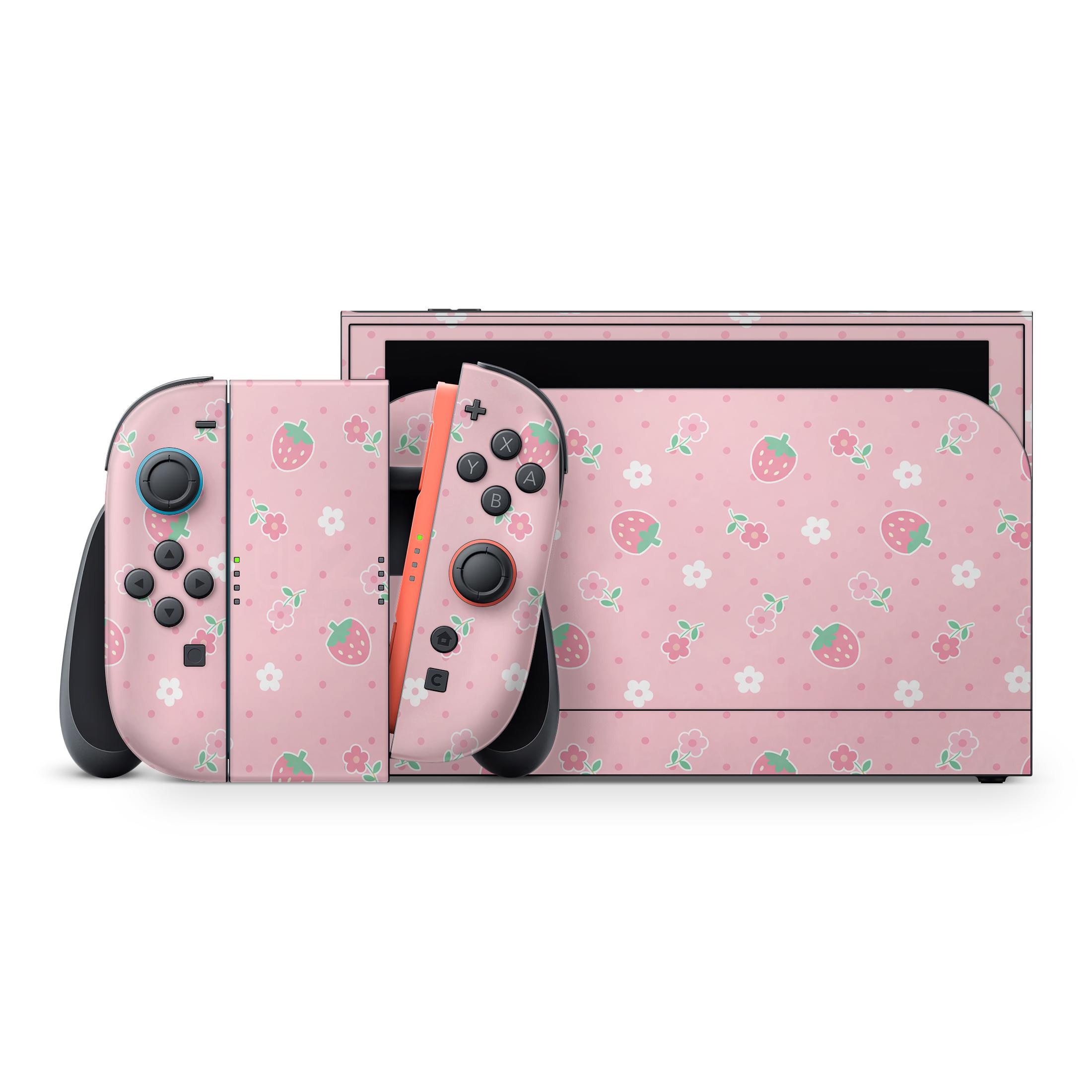 Strawberrie Flavors Skin for Compatible Switch 2 Console - 3M Vinyl Wrap