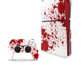 Blood Decal For PS5 Slim Playstation 5 Console And Controller , Full Wrap Vinyl For PS5 Slim