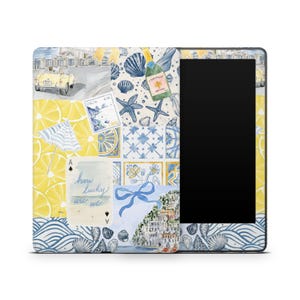Mediterranean Travel Kindle Skin – Coastal Collage Vinyl Decal
