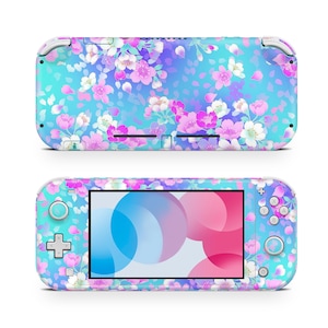 Baby Blue Garden Skin Decal For Gaming Console Premium 3M Vinyl Wrap Compatible With Switch Lite