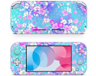 Baby Blue Garden Skin Decal For Gaming Console Premium 3M Vinyl Wrap Compatible With Switch Lite