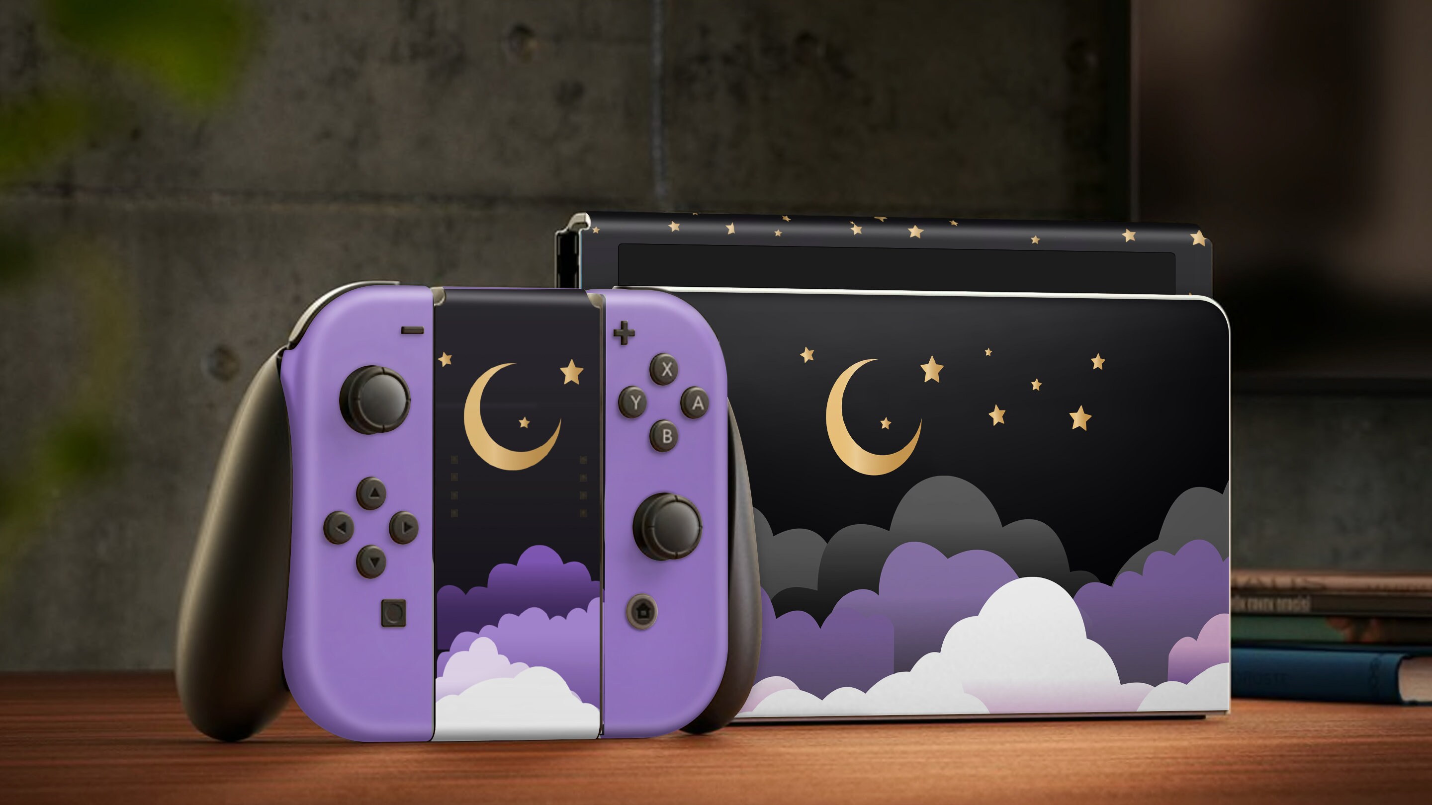 Star Stickers For Crafts ZOOMHITSKINS Switch Lite Accessories, Compatible For Switch Lite Skin, Space Moon Star Planet Saturn Pink Black Cute Cartoon, 3M Vinyl, Durable & Fit, Easy To Install, Made In