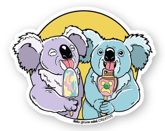 Koalas Eating Ice cream Sticker | Aussie Icons | Australian Sellers | Vinyl Sticker