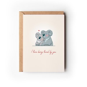 Carte d'amour d'être aimé de vous | Anniversaire | Saint-Valentin | Carte d'amour | Vendeurs australiens | Koalas | Carte recyclée | Durable