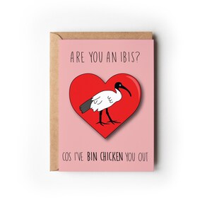 Punny Aussie Card - Poubelle | Anniversaire | Saint-Valentin | Carte d'amour | Vendeurs australiens | Ibis | Carte recyclée | Durable