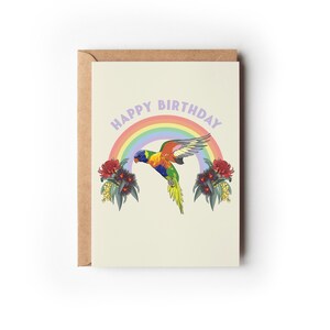 Australian Birthday Card for Birthday Australian Lorikeet | Recycled card | Sustainable