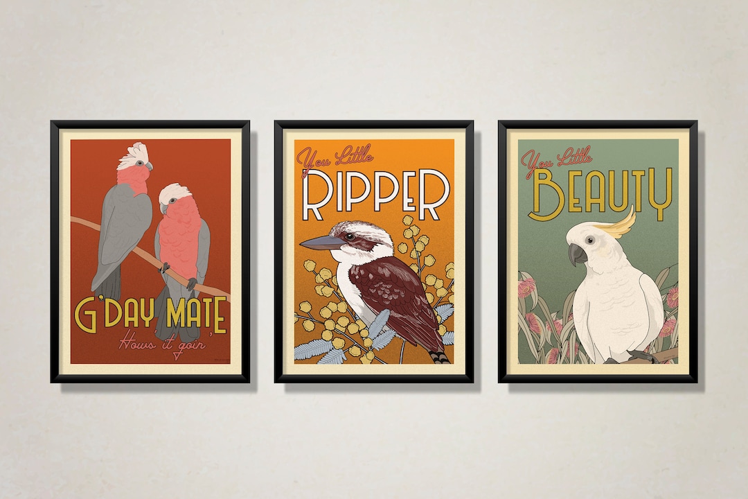 Print Medium  Birds of Australia Trio- Eggpicnic