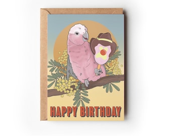 Australian Birthday Card for Birthday Galah Australian Icon | Recycled card | Sustainable