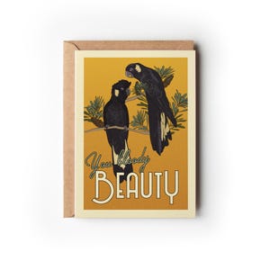 Australian Black Cockatoo Greeting Card | Australian Sellers | Australian Birds | Recycled card | Sustainable