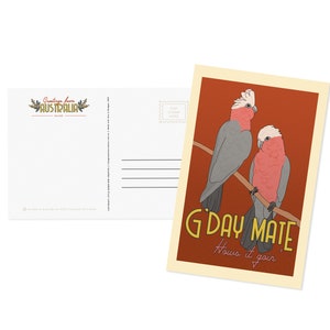 Australian Postcard - Galah | Vintage art | Australian Sellers | Post Crossing | Australian Birds | Recycled Postcard | Sustainable