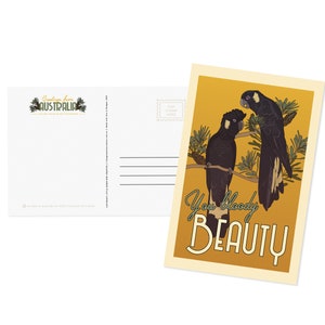 Australian Postcard - Black Cockatoo | Yellow Tailed Black Cockatoo | Australian Sellers | Post Crossing | Recycled Postcard | Sustainable