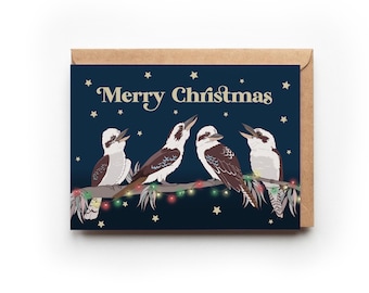 Australian Christmas Card - Australian Sellers. Australian birds Christmas Card. Kookaburra Christmas card | Recycled card | Sustainable