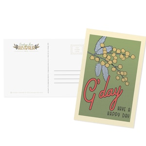 Australian Postcard - Wattle | Vintage Art | Australian Sellers | Post Crossing | Recycled Postcard | Sustainable