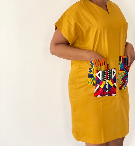 Mini robe Robe droite a imprime Ankara Wax imprime Robe a imprime africain Etsy France